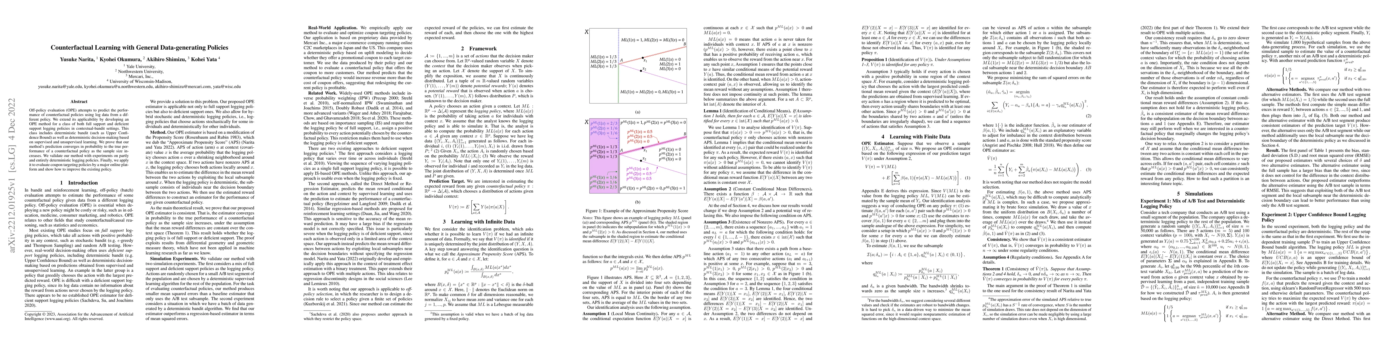Thumbnail for Counterfactual Learning with General Data-generating Policies