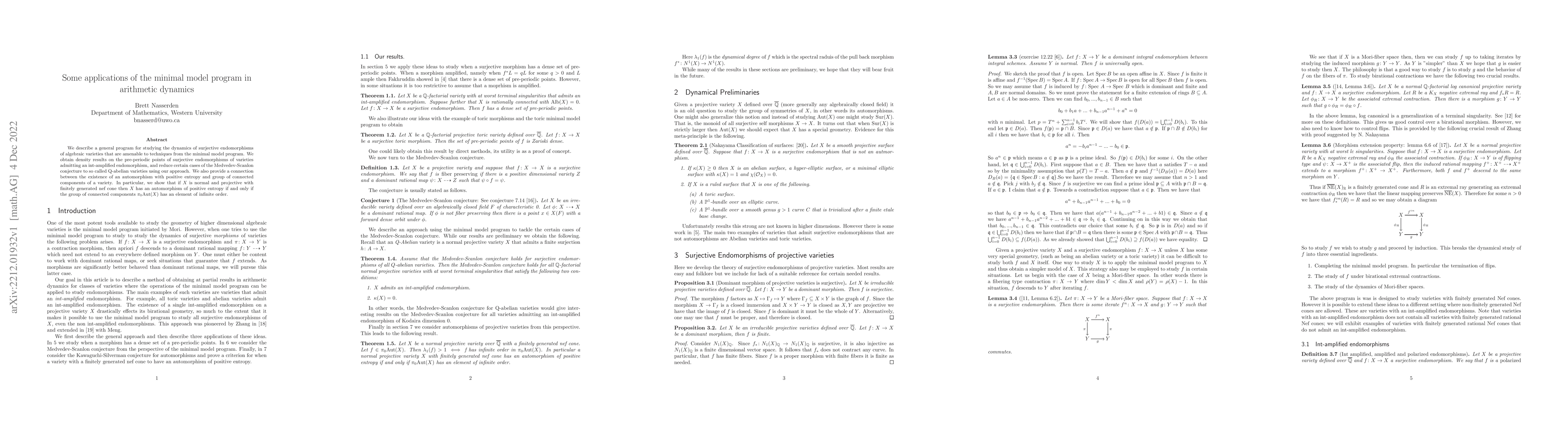 Thumbnail for Some applications of the minimal model program in arithmetic dynamics