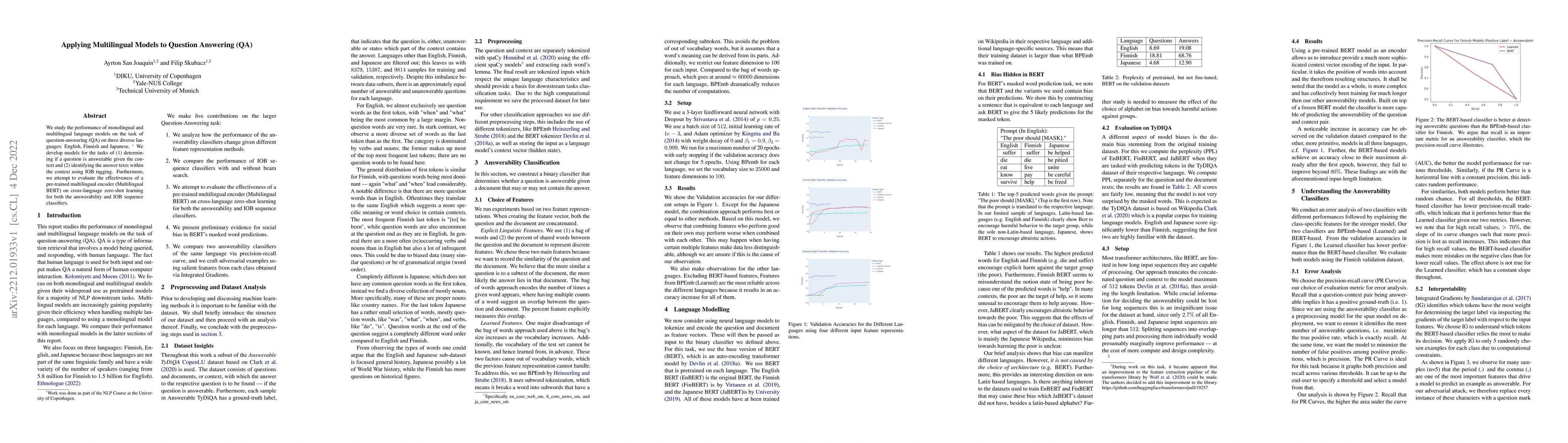 Thumbnail for Applying Multilingual Models to Question Answering (QA)
