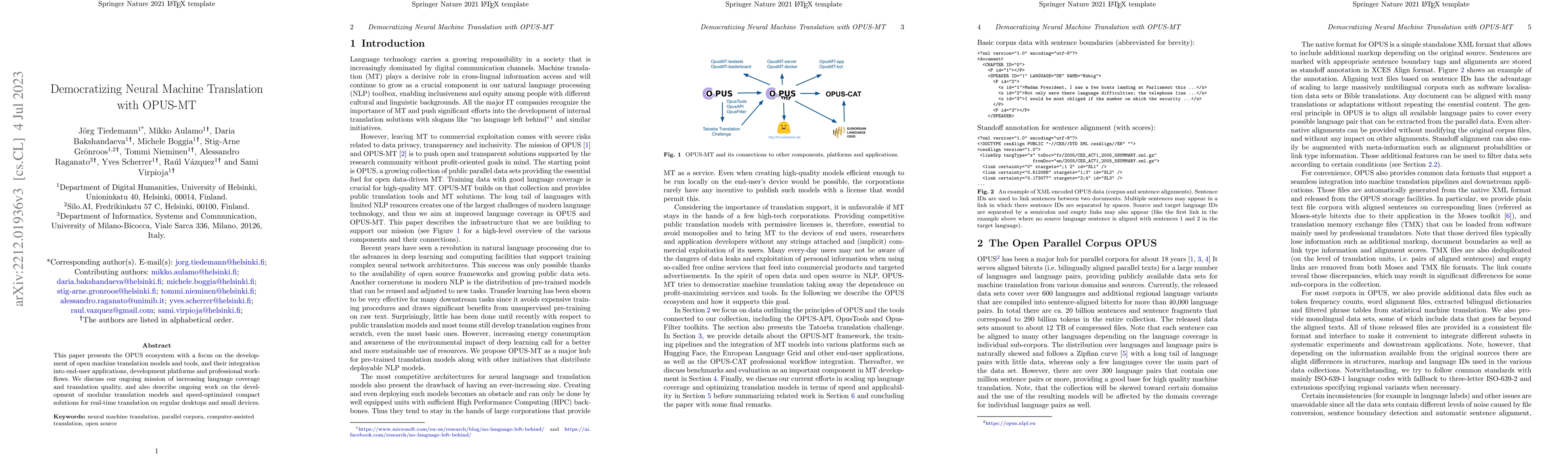 Thumbnail for Democratizing Neural Machine Translation with OPUS-MT