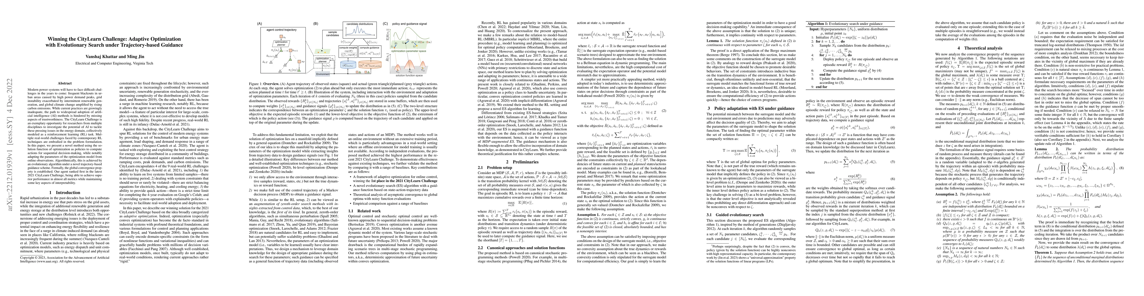 Thumbnail for Winning the CityLearn Challenge: Adaptive Optimization with Evolutionary
  Search under Trajectory-based Guidance