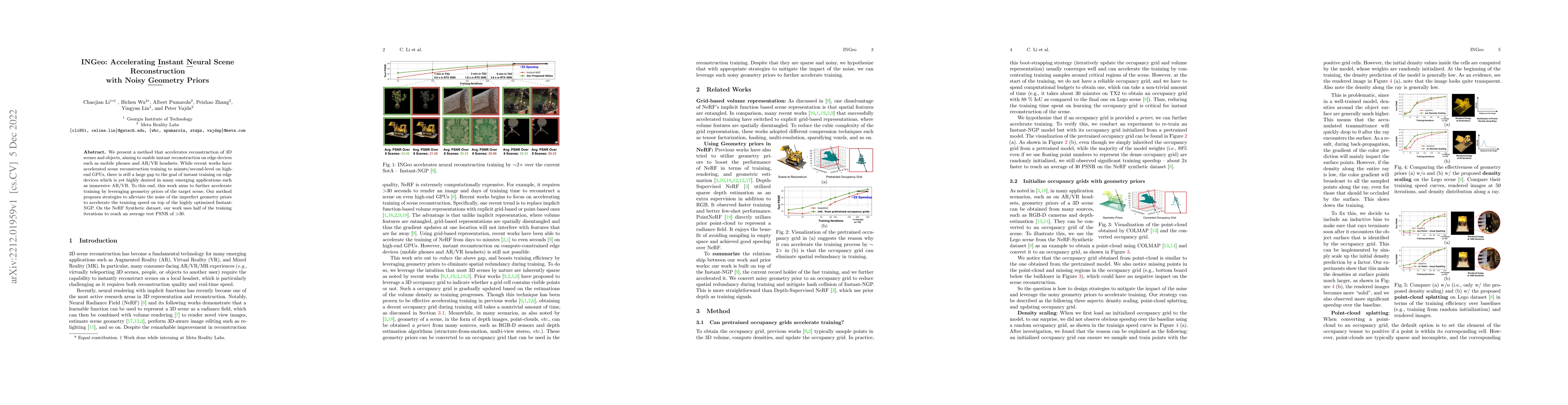 Thumbnail for INGeo: Accelerating Instant Neural Scene Reconstruction with Noisy
  Geometry Priors