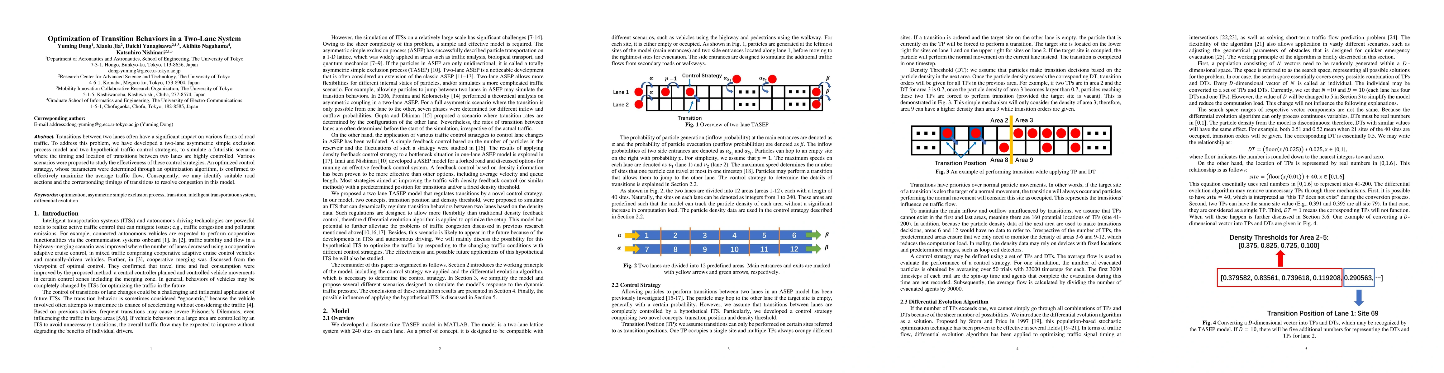 Thumbnail for Optimization of transition behaviors in a two-lane system
