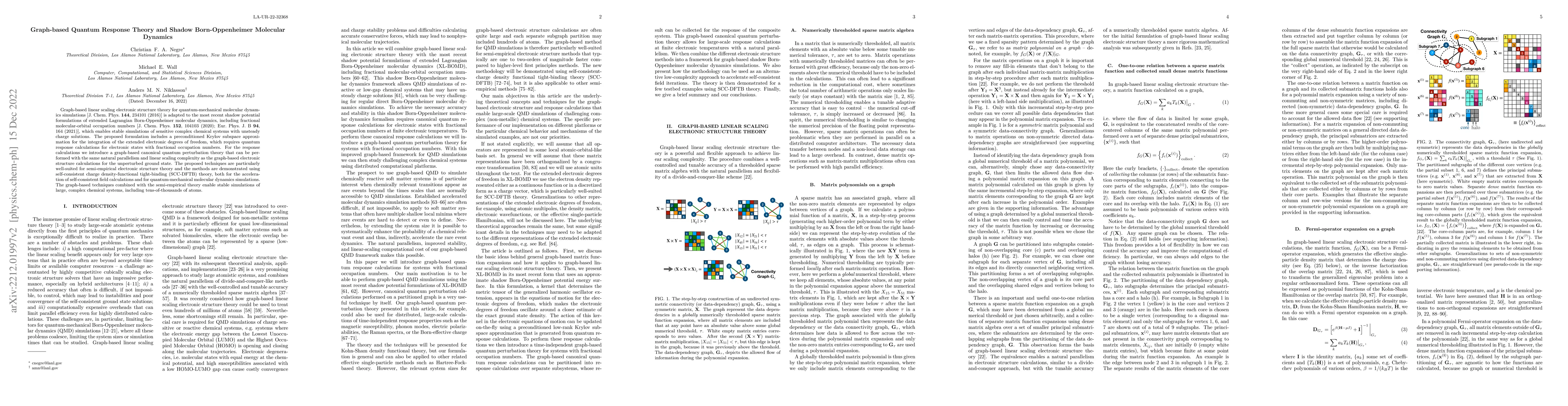 Thumbnail for Graph-based Quantum Response Theory and Shadow Born-Oppenheimer
  Molecular Dynamics