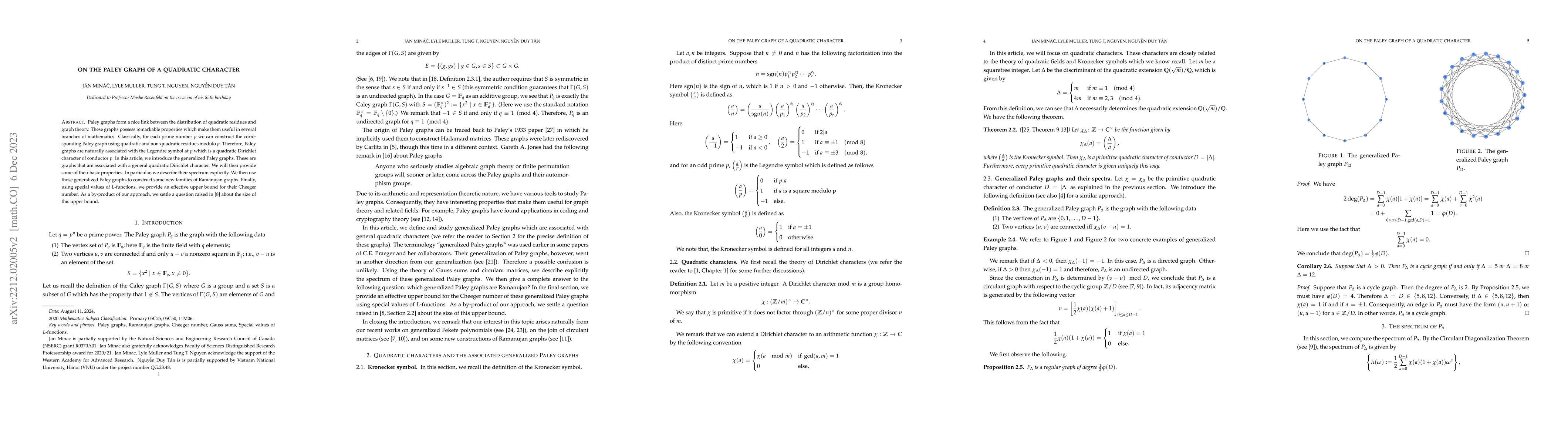 Thumbnail for On the Paley graph of a quadratic character
