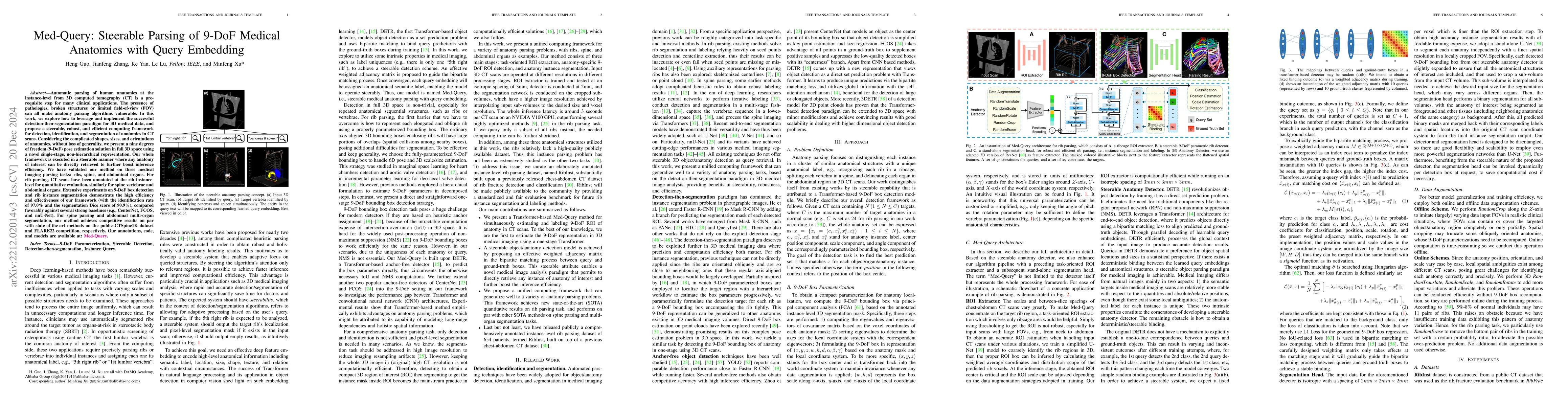 Thumbnail for Med-Query: Steerable Parsing of 9-DoF Medical Anatomies with Query
  Embedding