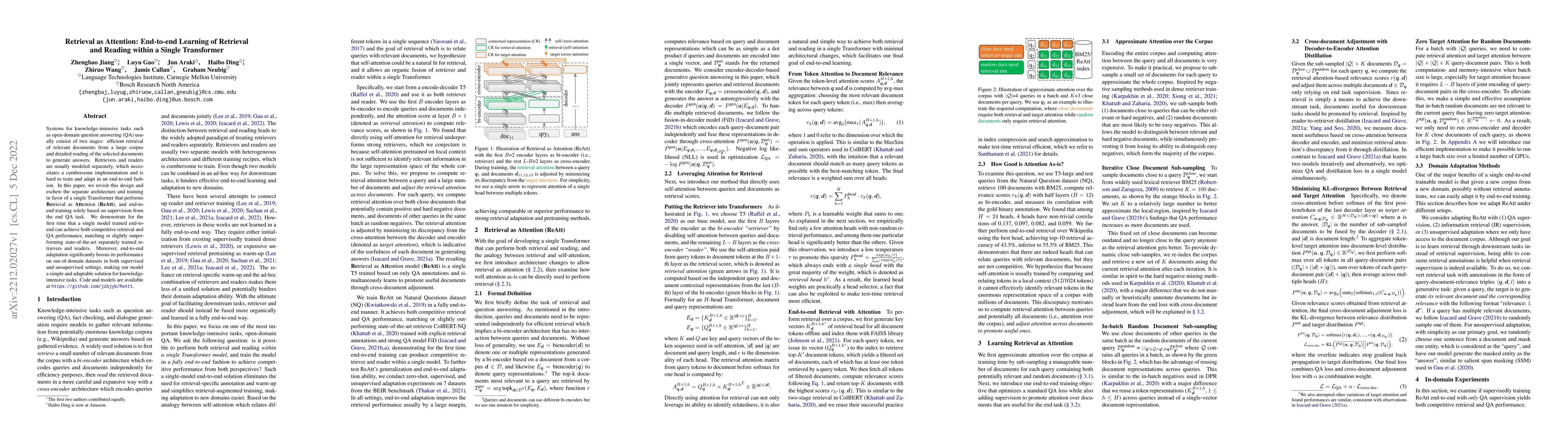 Thumbnail for Retrieval as Attention: End-to-end Learning of Retrieval and Reading
  within a Single Transformer