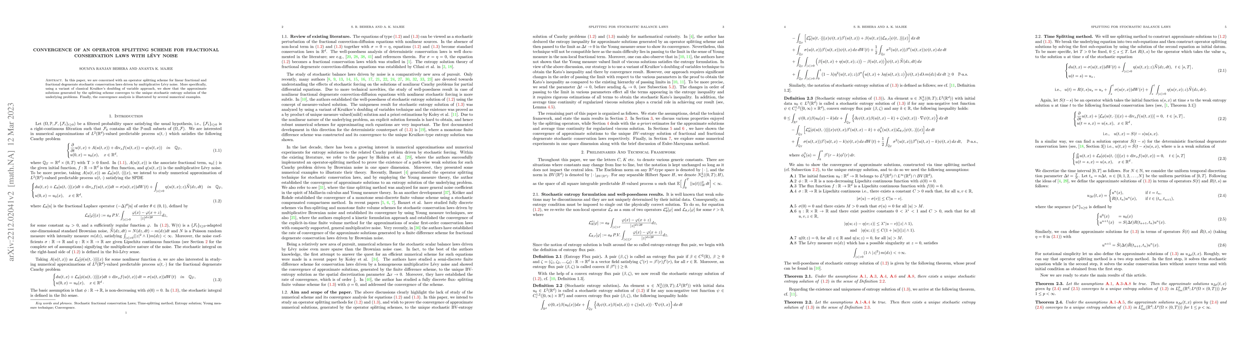 Thumbnail for Convergence of an operator splitting scheme for fractional conservation
  laws with Levy noise