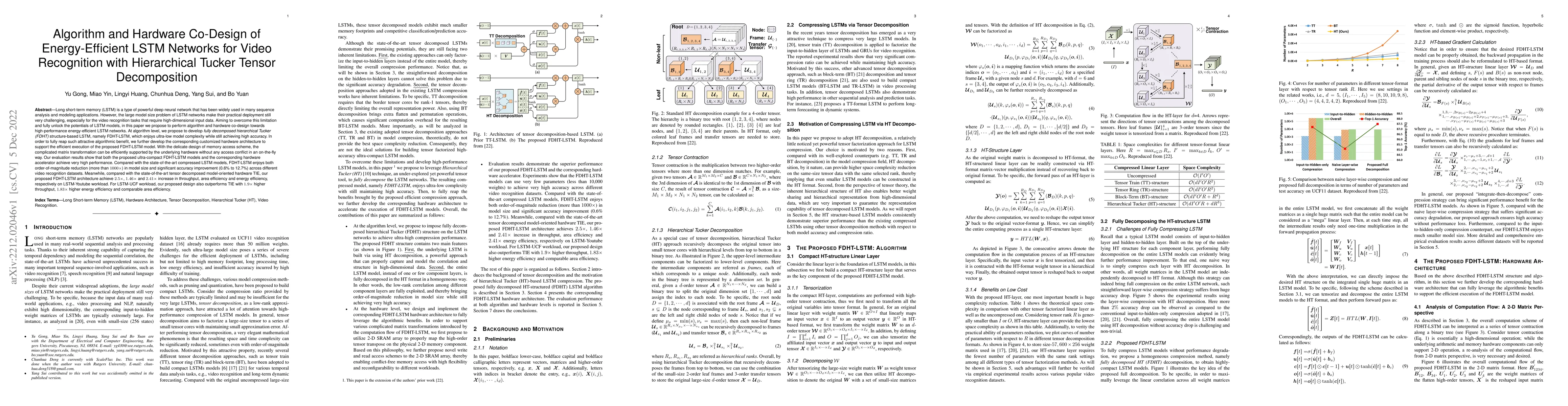 Thumbnail for Algorithm and Hardware Co-Design of Energy-Efficient LSTM Networks for
  Video Recognition with Hierarchical Tucker Tensor Decomposition