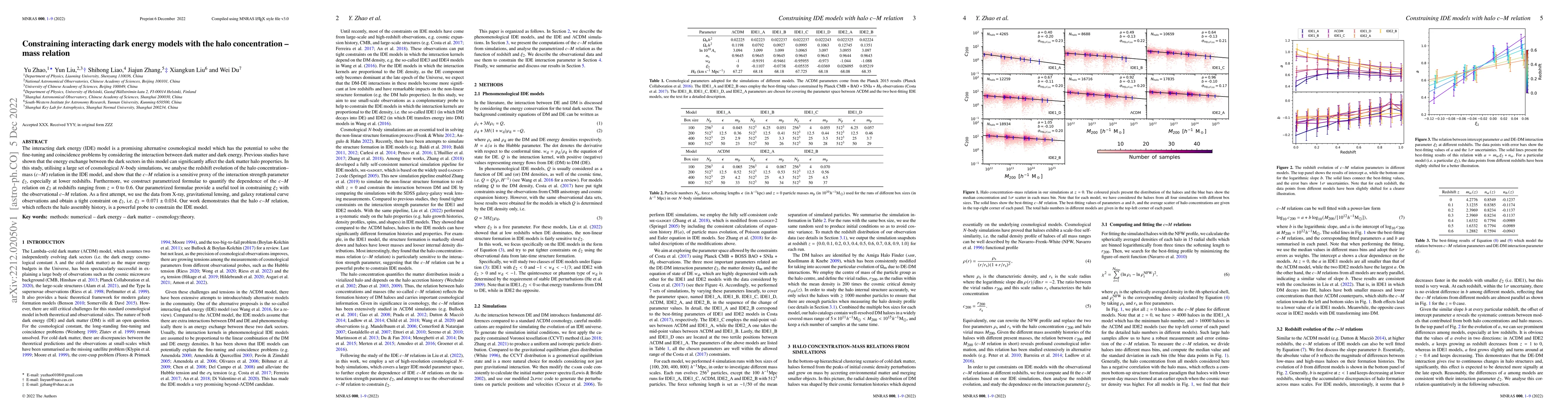 Thumbnail for Constraining interacting dark energy models with the halo concentration
  - mass relation