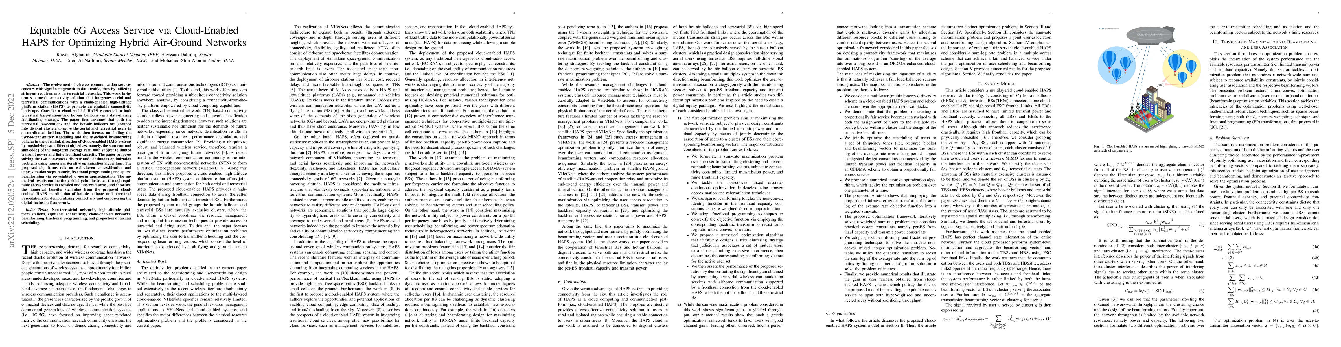 Thumbnail for Equitable 6G Access Service via Cloud-Enabled HAPS for Optimizing Hybrid
  Air-Ground Networks