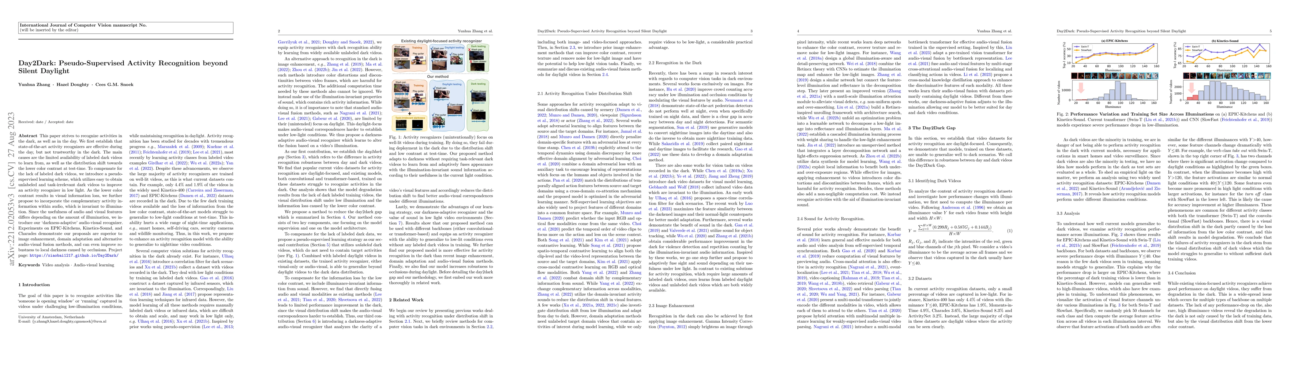 Thumbnail for Day2Dark: Pseudo-Supervised Activity Recognition beyond Silent Daylight