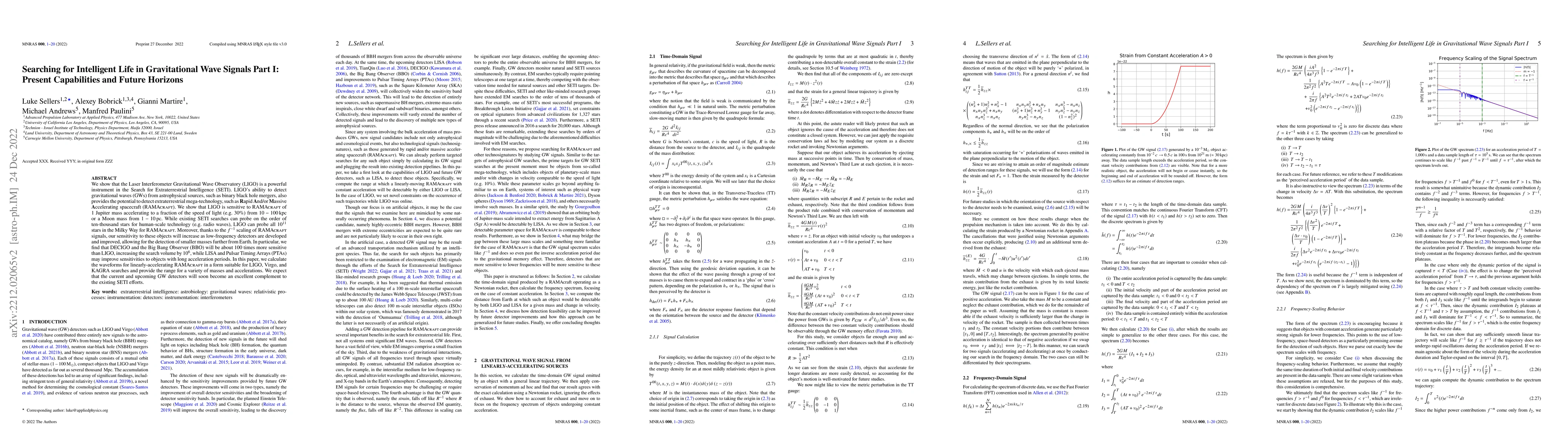 Thumbnail for Searching for Intelligent Life in Gravitational Wave Signals Part I:
  Present Capabilities and Future Horizons