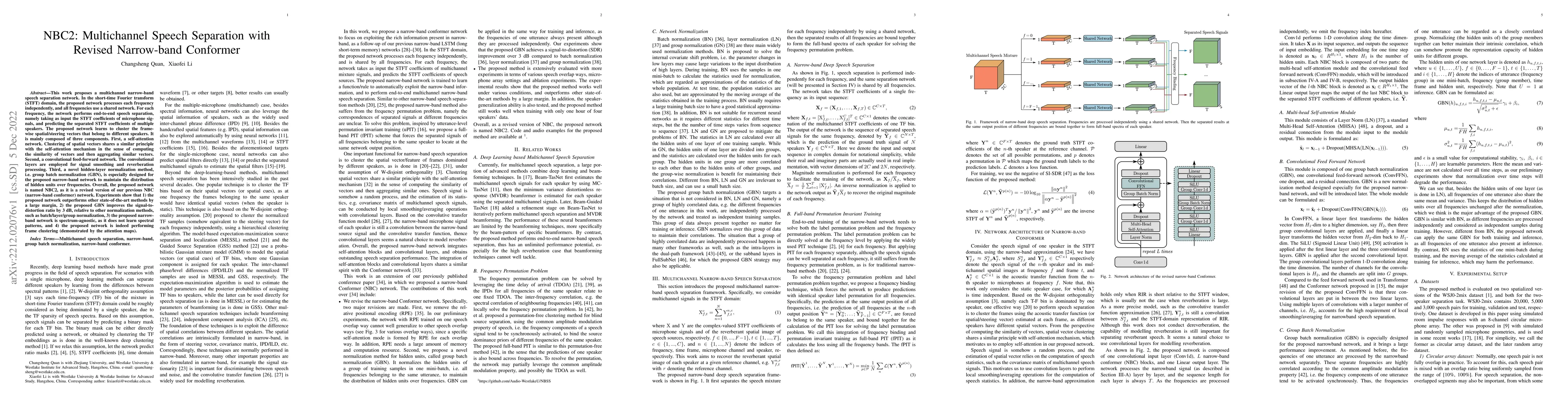 Thumbnail for NBC2: Multichannel Speech Separation with Revised Narrow-band Conformer