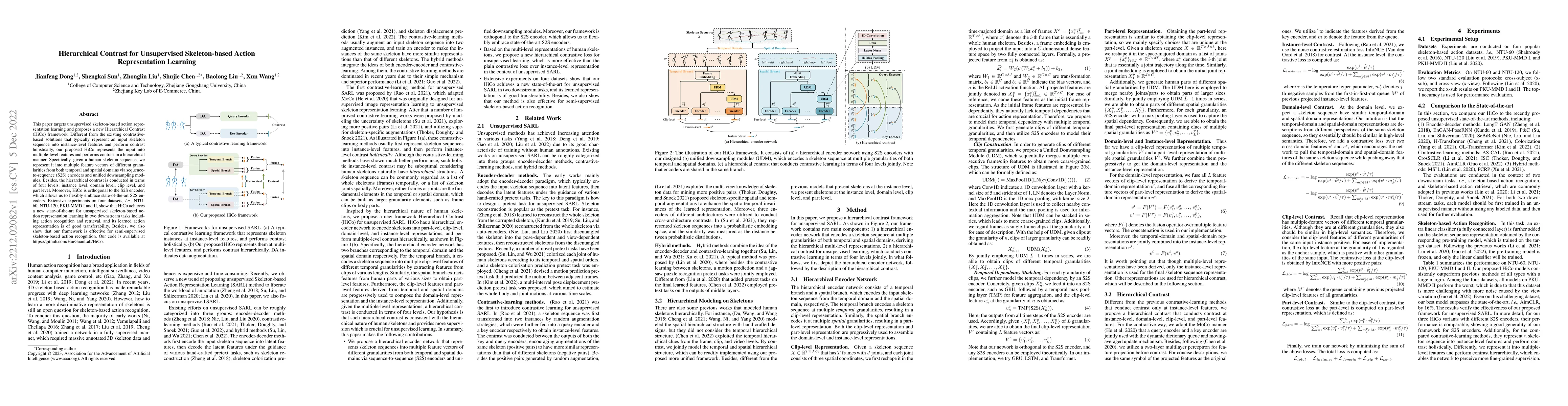 Thumbnail for Hierarchical Contrast for Unsupervised Skeleton-based Action
  Representation Learning