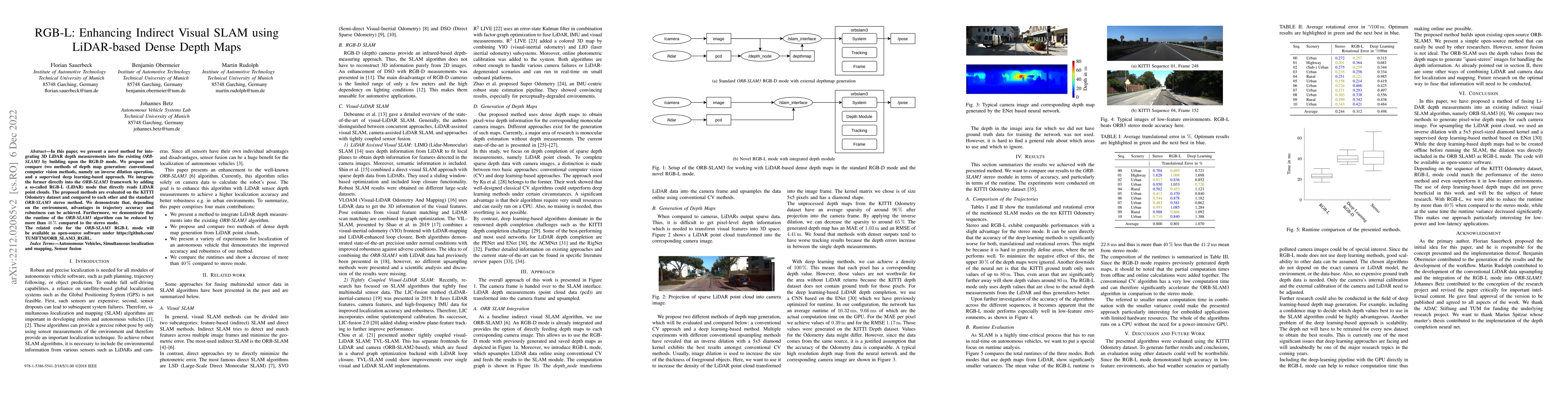 Thumbnail for RGB-L: Enhancing Indirect Visual SLAM using LiDAR-based Dense Depth Maps