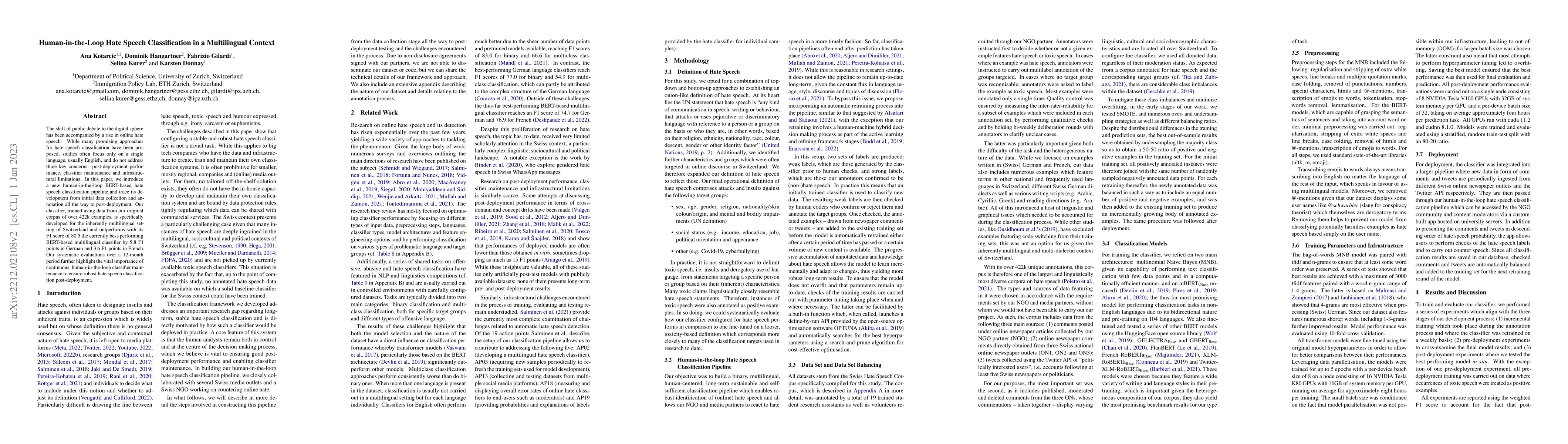 Thumbnail for Human-in-the-Loop Hate Speech Classification in a Multilingual Context