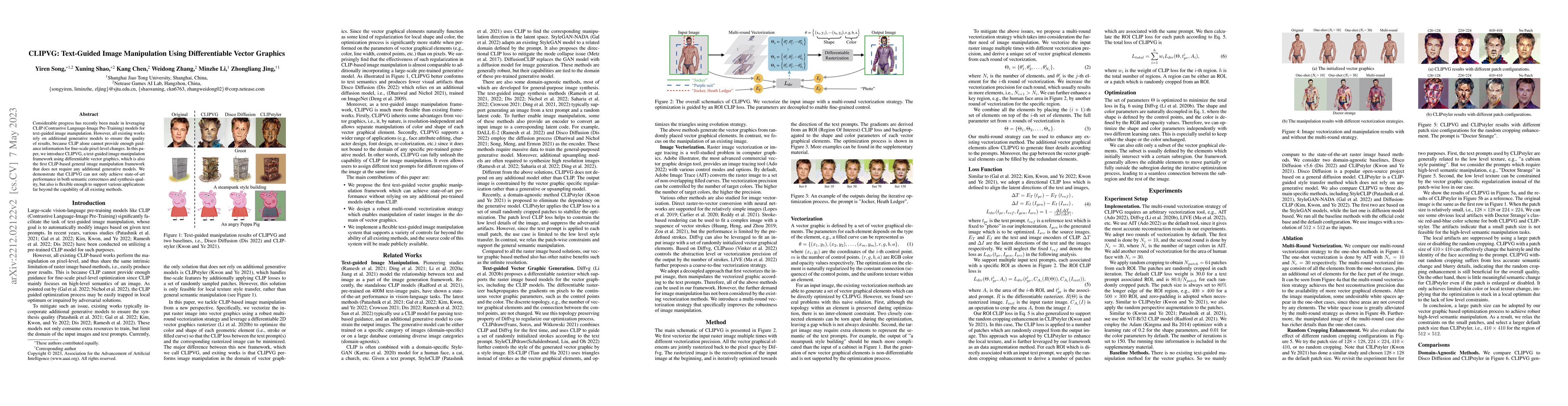 Thumbnail for CLIPVG: Text-Guided Image Manipulation Using Differentiable Vector
  Graphics