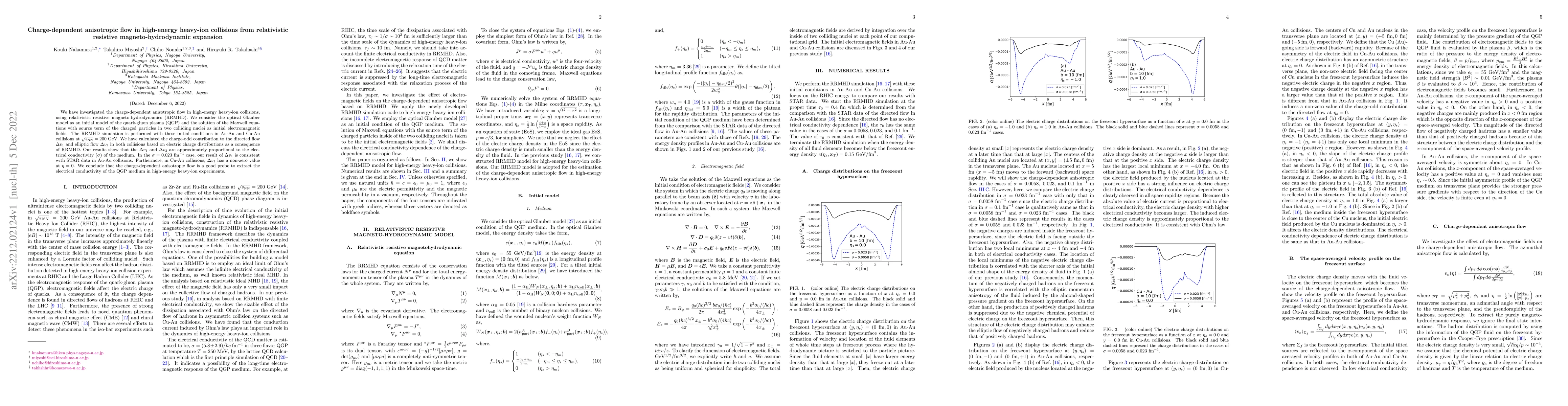 Thumbnail for Charge-dependent anisotropic flow in high-energy heavy-ion collisions
  from relativistic resistive magneto-hydrodynamic expansion