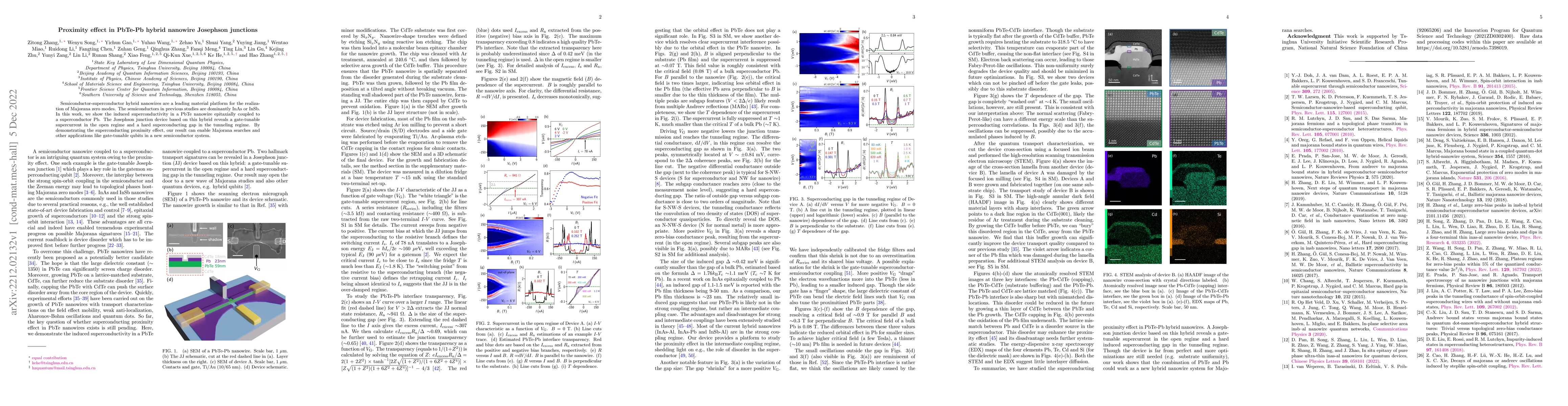 Thumbnail for Proximity effect in PbTe-Pb hybrid nanowire Josephson junctions