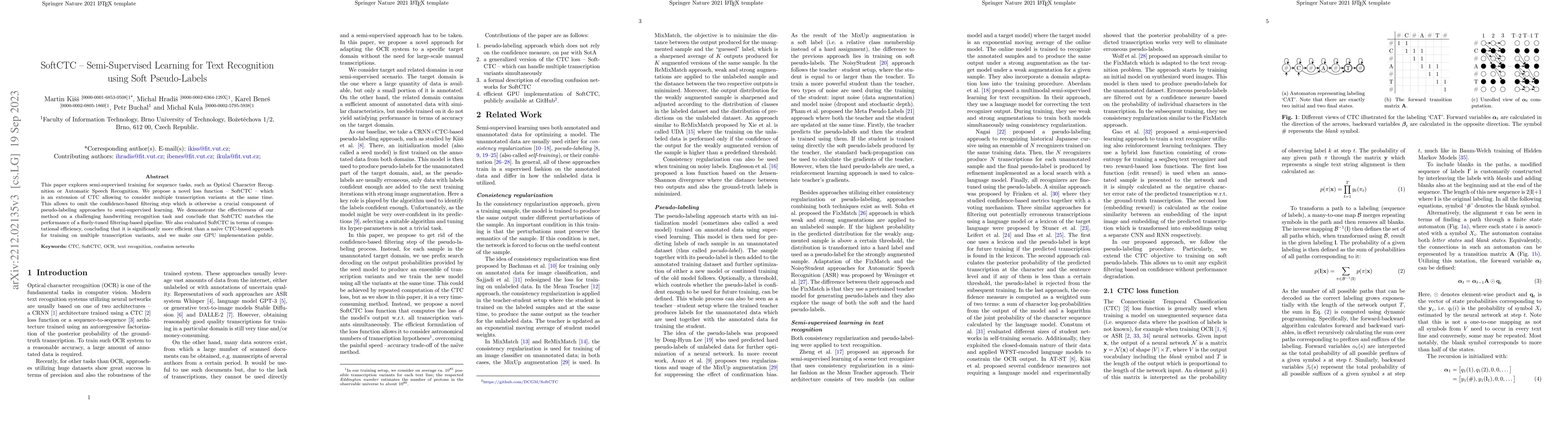 Thumbnail for SoftCTC -- Semi-Supervised Learning for Text Recognition using Soft
  Pseudo-Labels