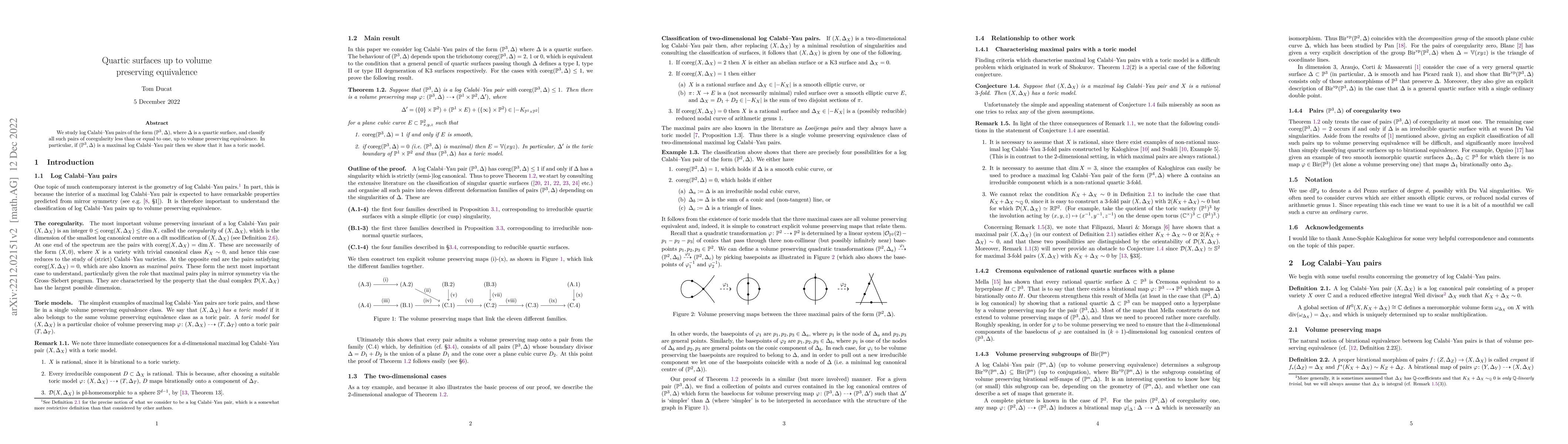 Thumbnail for Quartic surfaces up to volume preserving equivalence