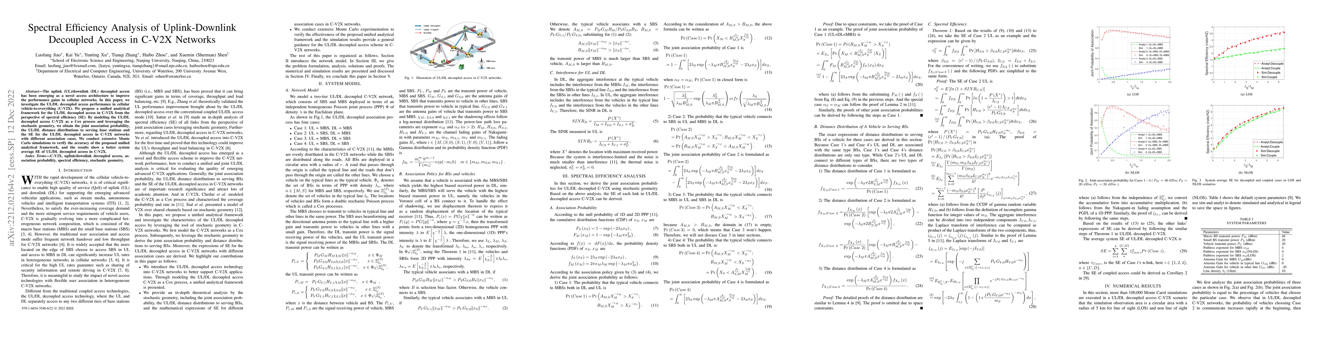Thumbnail for Spectral Efficiency Analysis of Uplink-Downlink Decoupled Access in
  C-V2X Networks