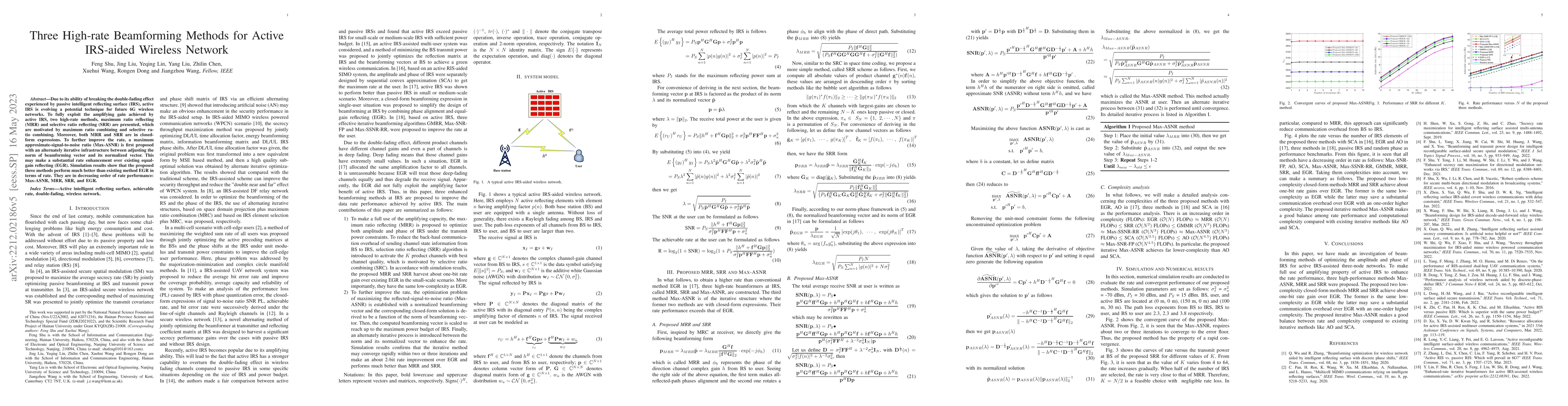 Thumbnail for Three High-rate Beamforming Methods for Active IRS-aided Wireless
  Network