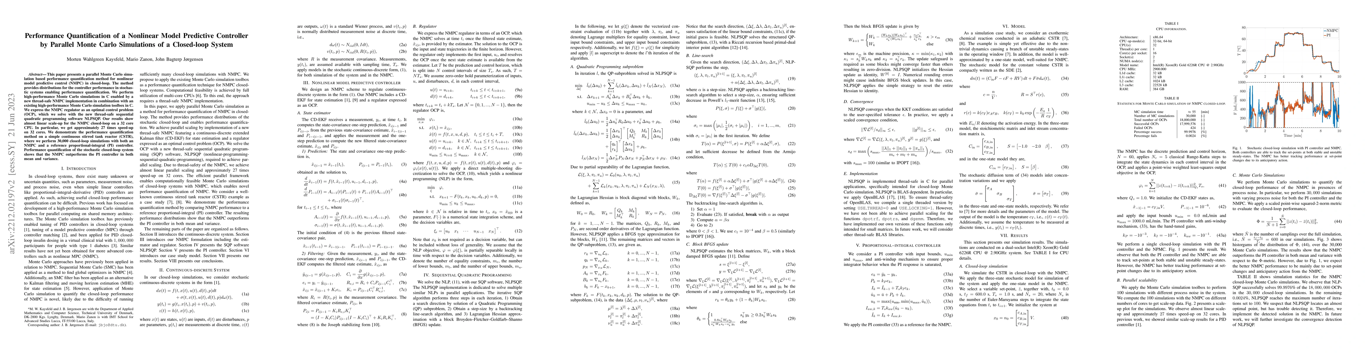 Thumbnail for Performance Quantification of a Nonlinear Model Predictive Controller by
  Parallel Monte Carlo Simulations of a Closed-loop System