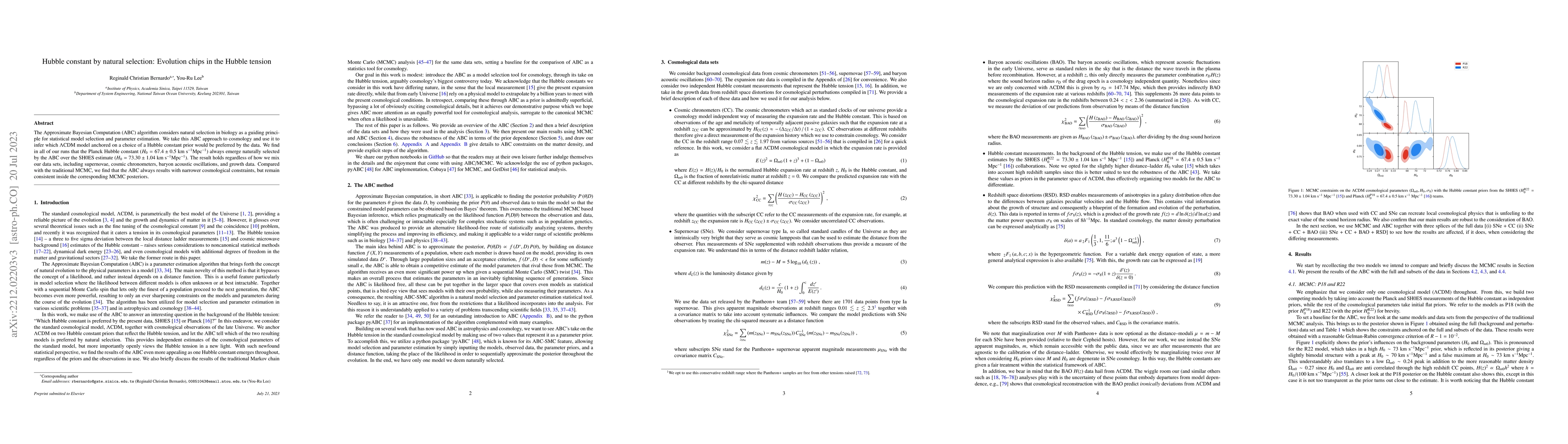 Thumbnail for Hubble constant by natural selection: Evolution chips in the Hubble
  tension
