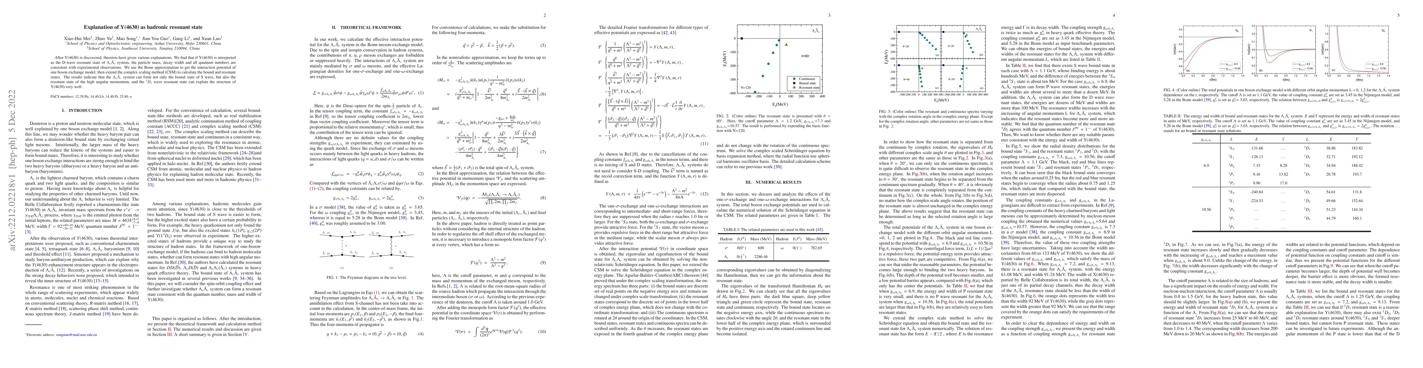 Thumbnail for Explanation of Y(4630) as hadronic resonant state