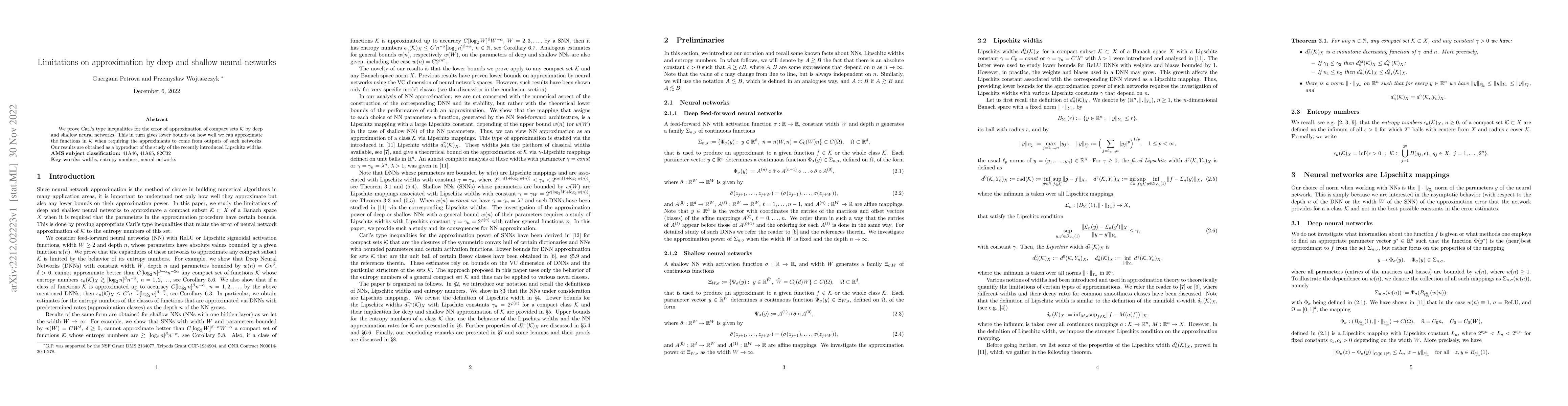 Thumbnail for Limitations on approximation by deep and shallow neural networks