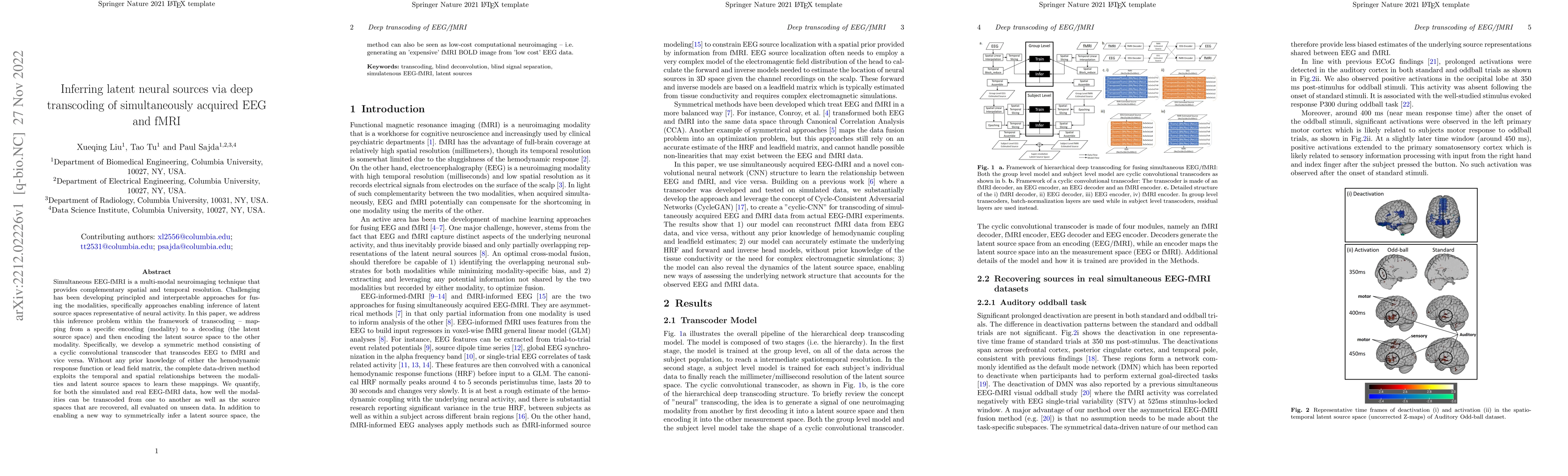Thumbnail for Inferring latent neural sources via deep transcoding of simultaneously
  acquired EEG and fMRI