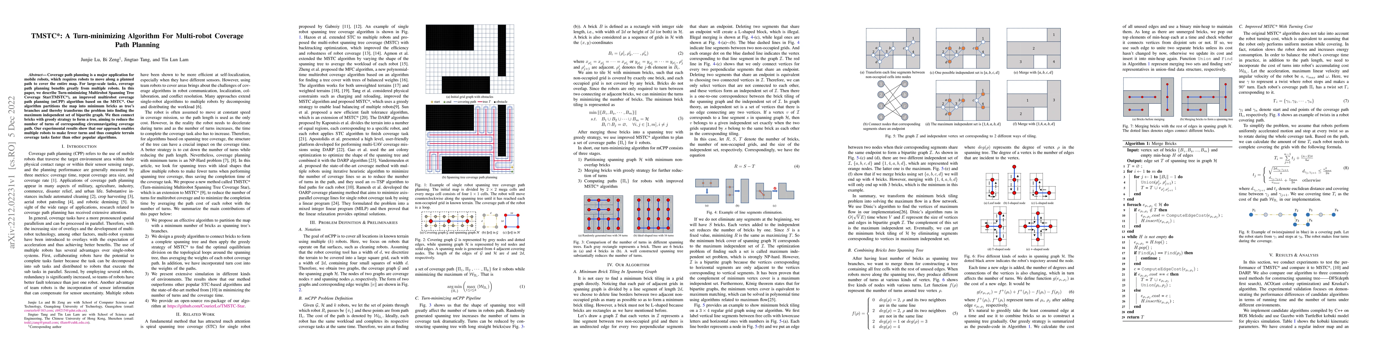 Thumbnail for TMSTC*: A Turn-minimizing Algorithm For Multi-robot Coverage Path
  Planning