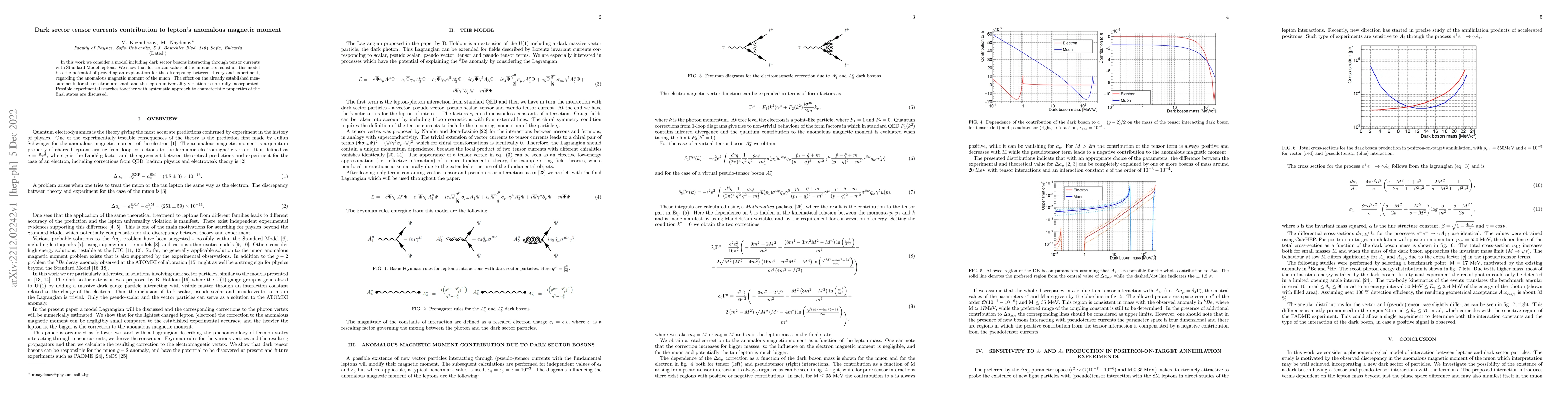 Thumbnail for Dark sector tensor currents contribution to lepton's anomalous magnetic
  moment
