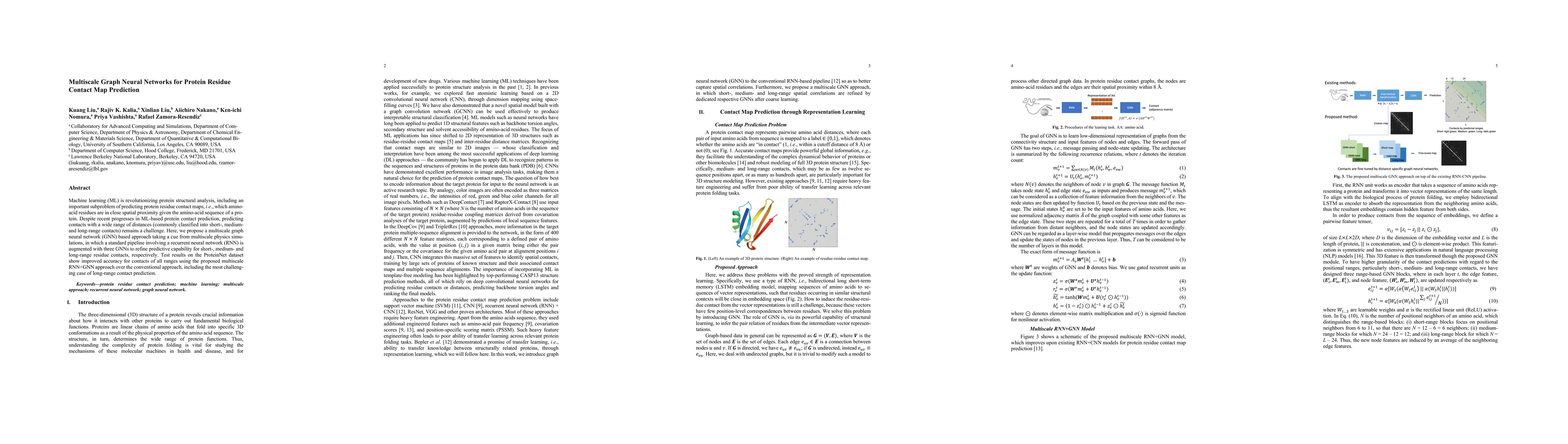 Thumbnail for Multiscale Graph Neural Networks for Protein Residue Contact Map
  Prediction