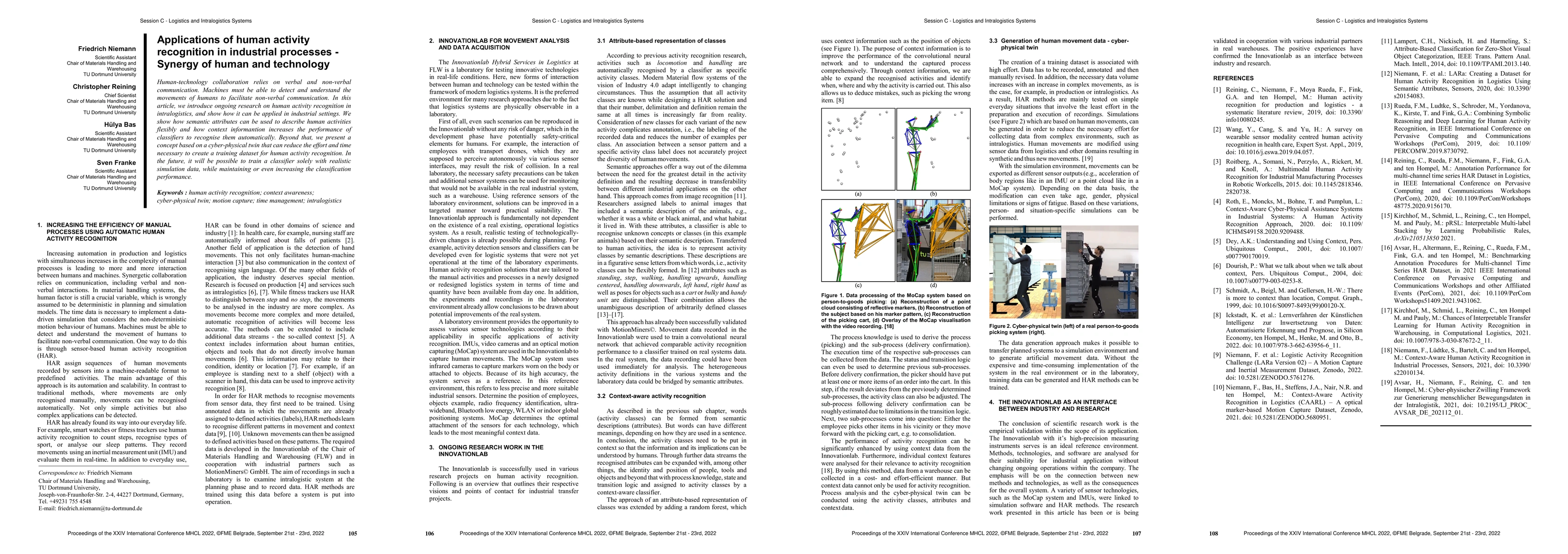 Thumbnail for Applications of human activity recognition in industrial processes --
  Synergy of human and technology