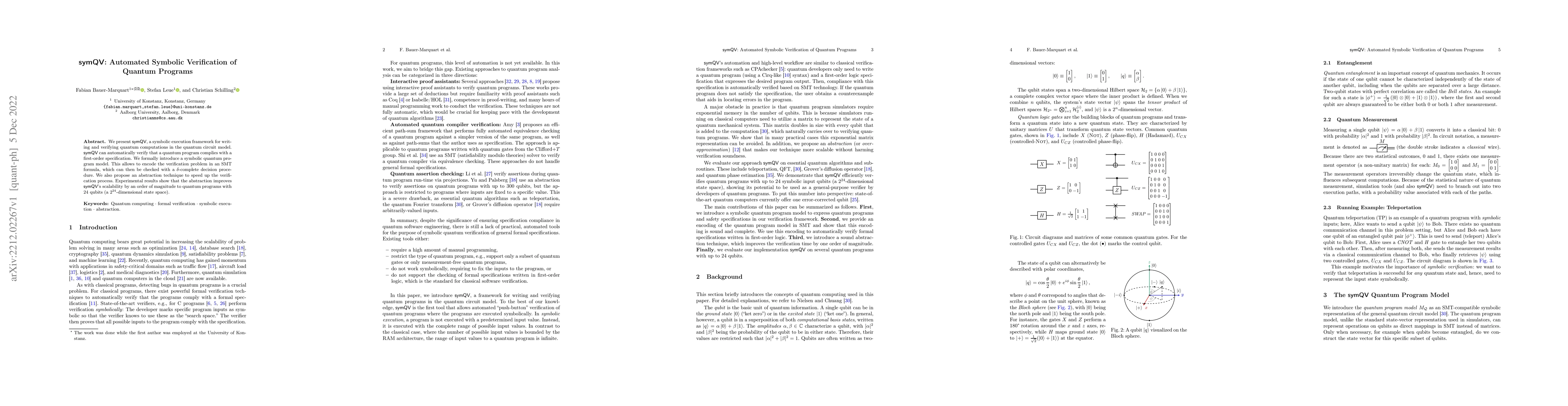 Thumbnail for symQV: Automated Symbolic Verification of Quantum Programs