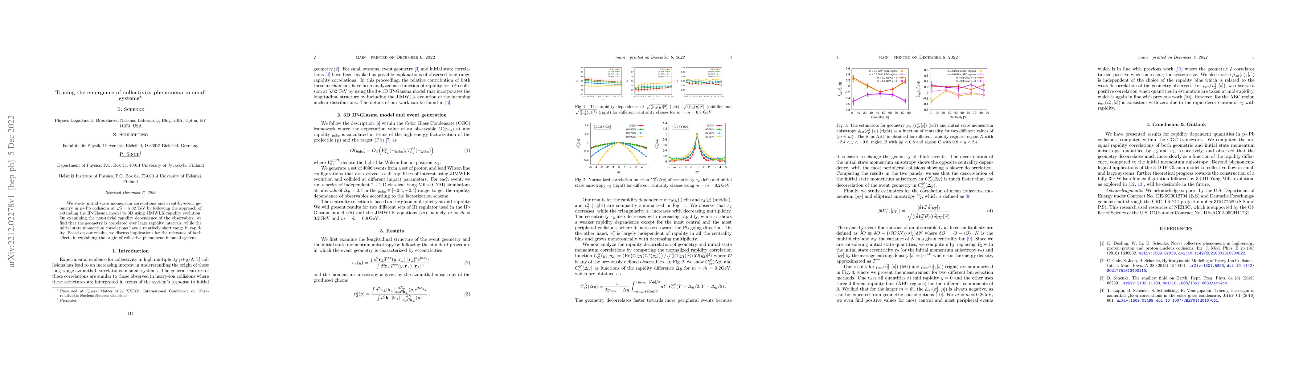 Thumbnail for Tracing the emergence of collectivity phenomena in small systems
