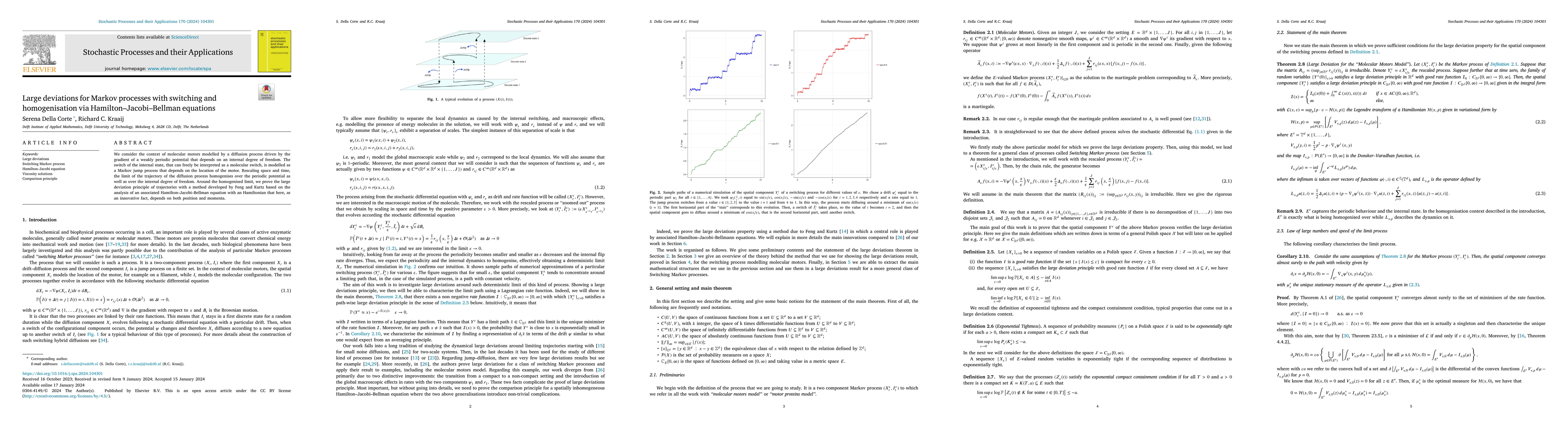 Thumbnail for Large deviations for Markov processes with switching and homogenisation
  via Hamilton-Jacobi-Bellman equations