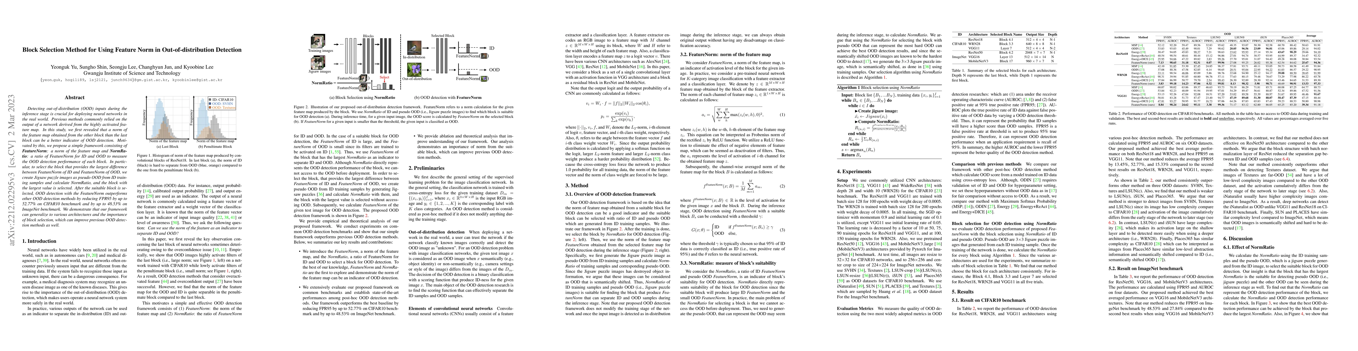 Thumbnail for Block Selection Method for Using Feature Norm in Out-of-distribution
  Detection