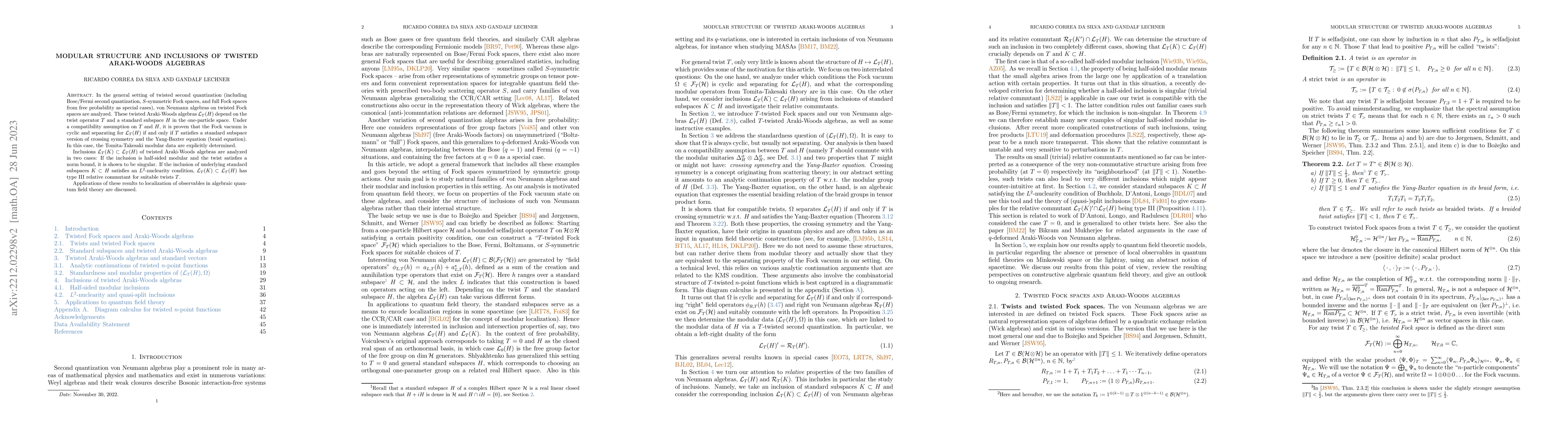 Thumbnail for Modular Structure and Inclusions of Twisted Araki-Woods Algebras