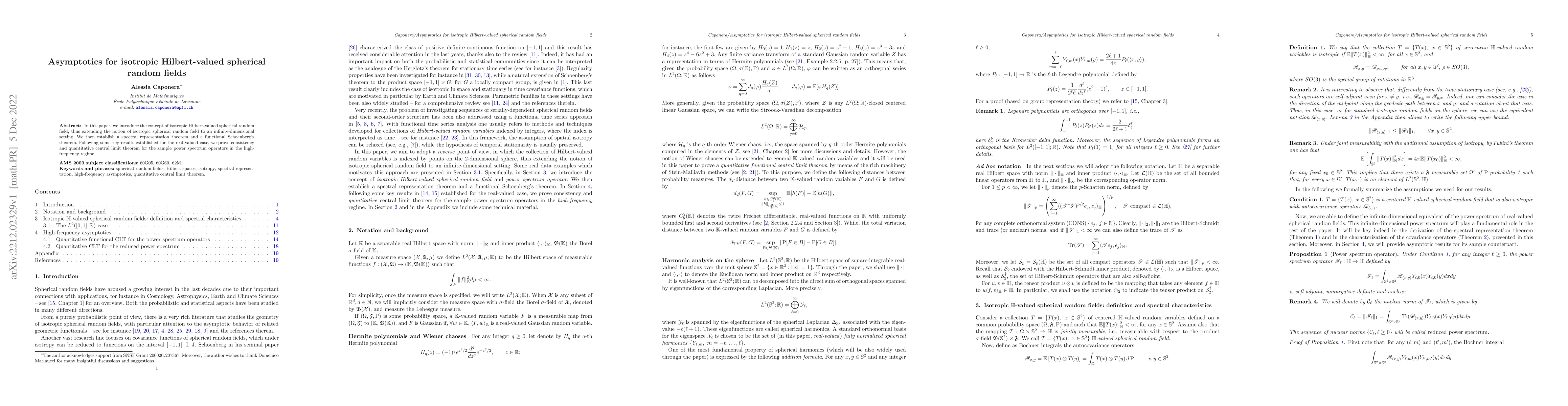 Thumbnail for Asymptotics for isotropic Hilbert-valued spherical random fields