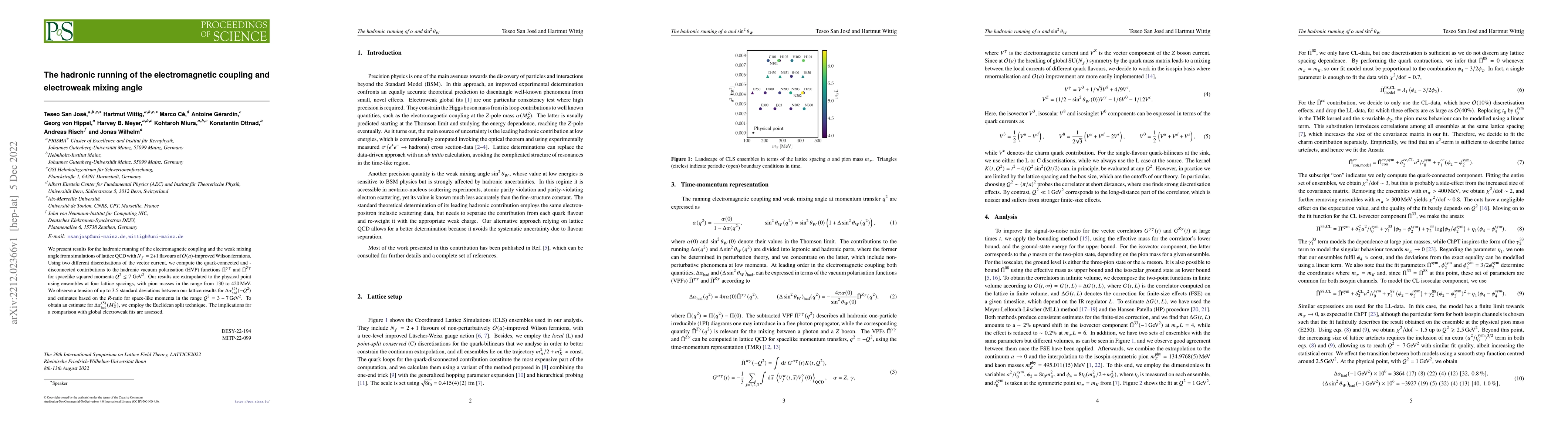 Thumbnail for The hadronic running of the electromagnetic coupling and electroweak
  mixing angle