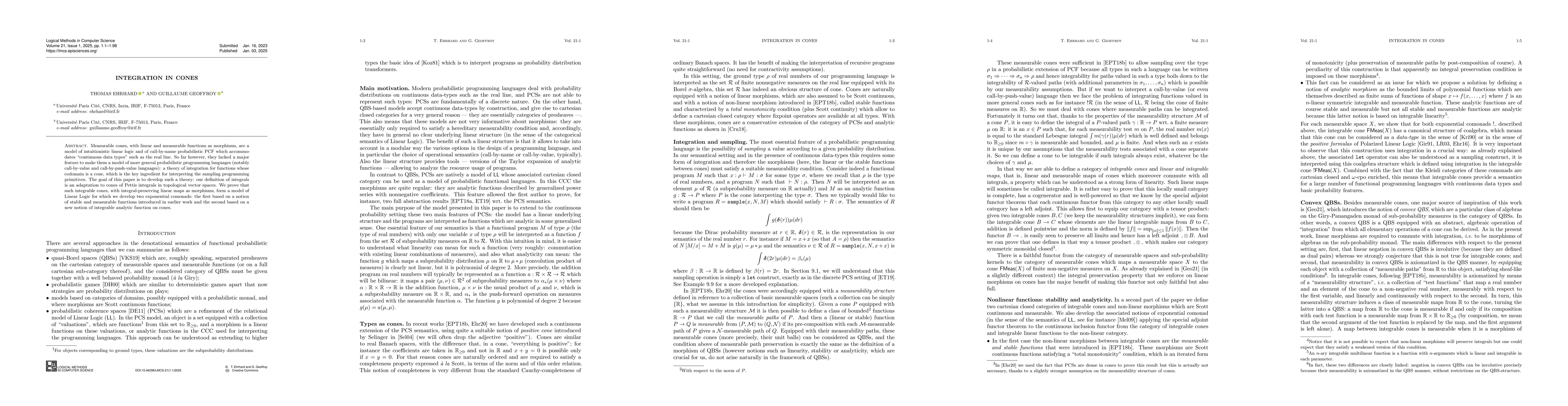 Thumbnail for Integration in Cones