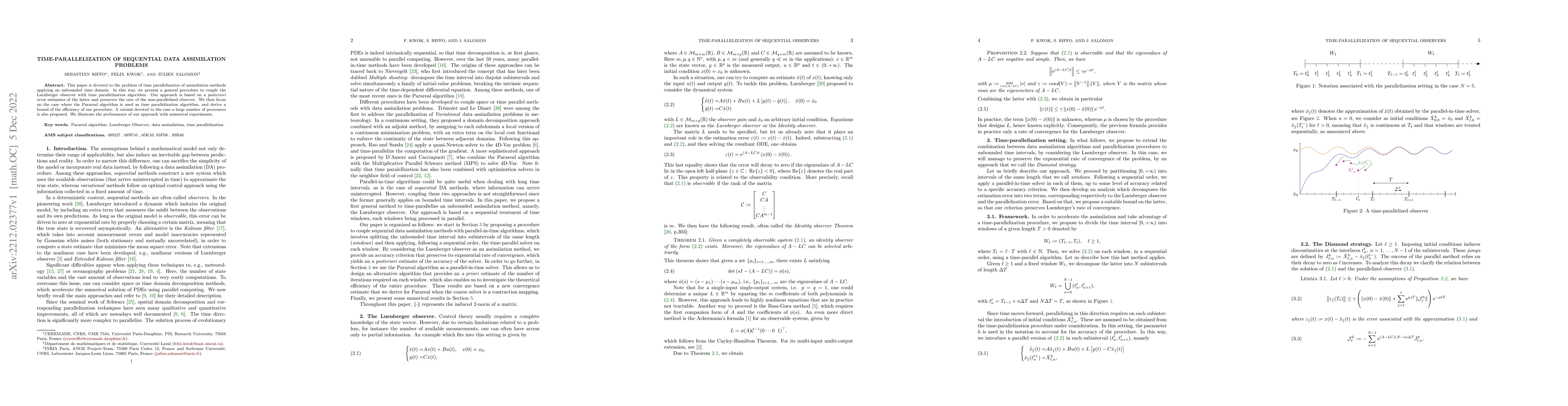 Thumbnail for Time-parallelization of sequential data assimilation problems
