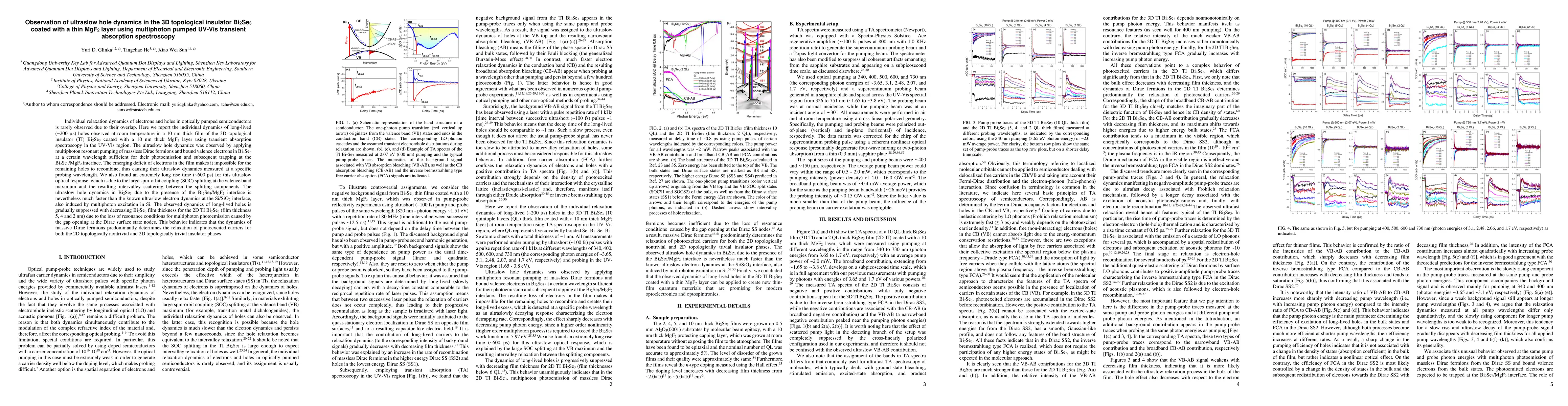 Thumbnail for Observation of ultraslow hole dynamics in the 3D topological insulator
  Bi2Se3 coated with a thin MgF2 layer using multiphoton pumped UV-Vis
  transient absorption spectroscopy