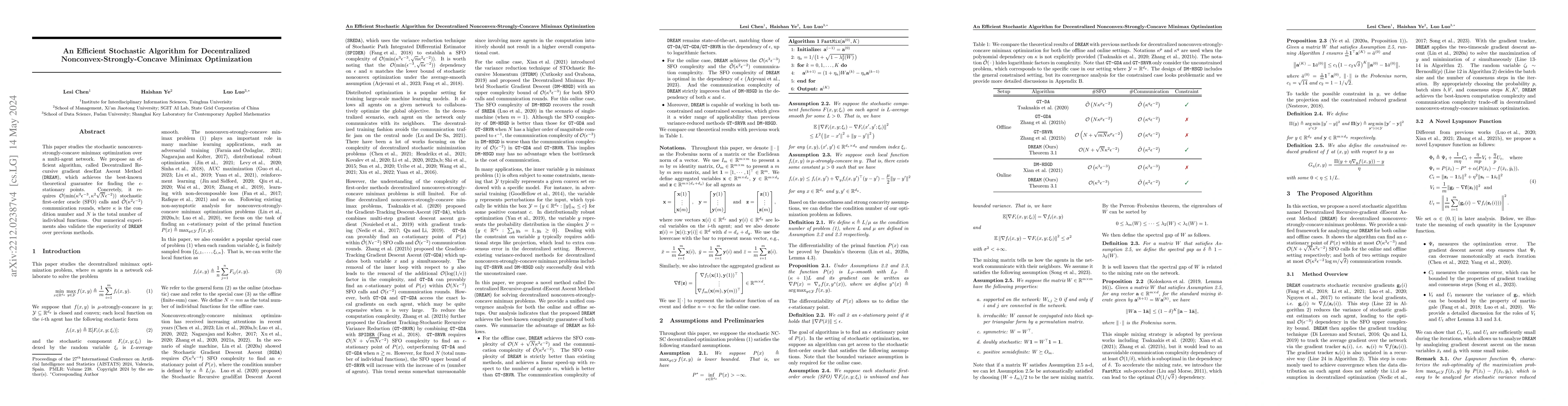 Thumbnail for An Efficient Stochastic Algorithm for Decentralized
  Nonconvex-Strongly-Concave Minimax Optimization