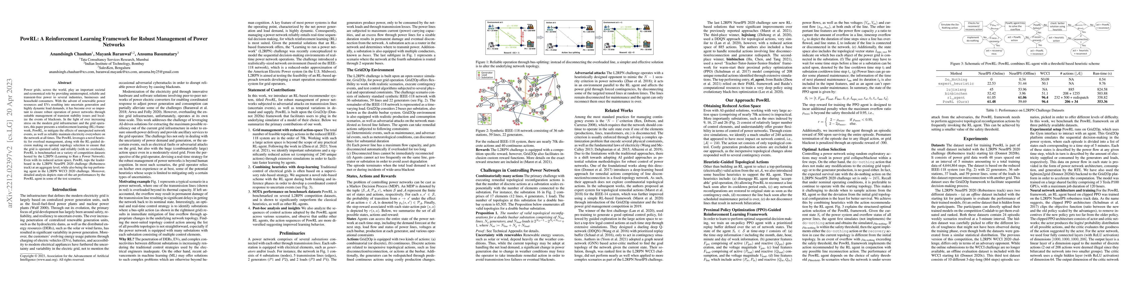 Thumbnail for PowRL: A Reinforcement Learning Framework for Robust Management of Power
  Networks