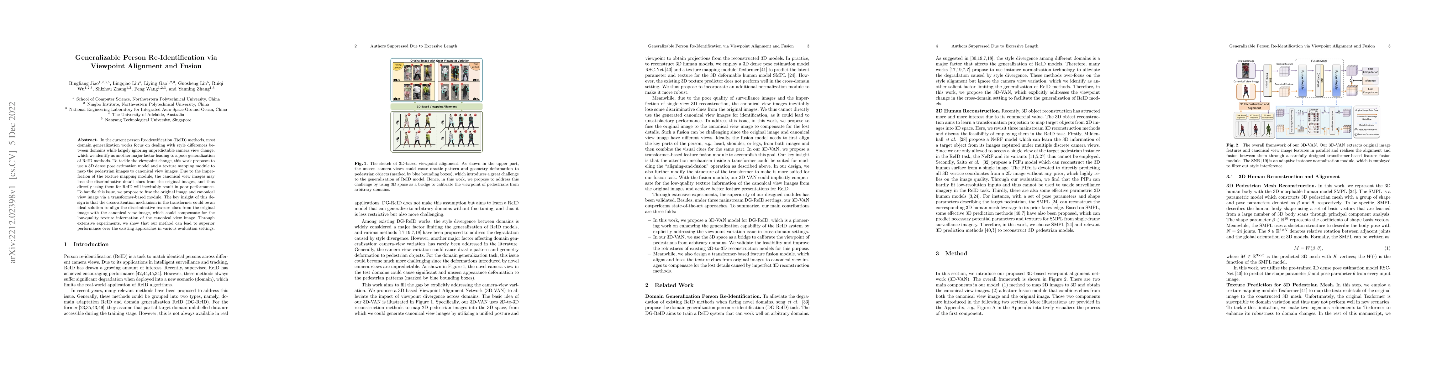 Thumbnail for Generalizable Person Re-Identification via Viewpoint Alignment and
  Fusion